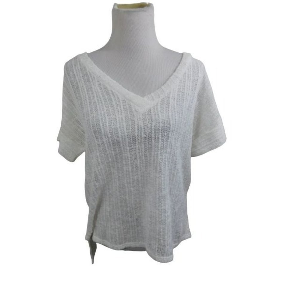 ODDY White V-Neck Top